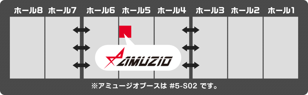 アミュージオブースはホール5のS02